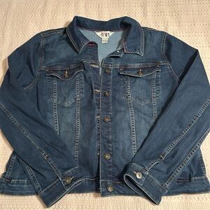 EVI‎ Jean Jacket XXL Biker Moto Grunge Festival 90’s Vintage Classic